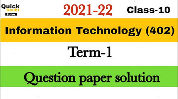 IT Class 10 Term-1| Answer key| 25 Nov, 2021