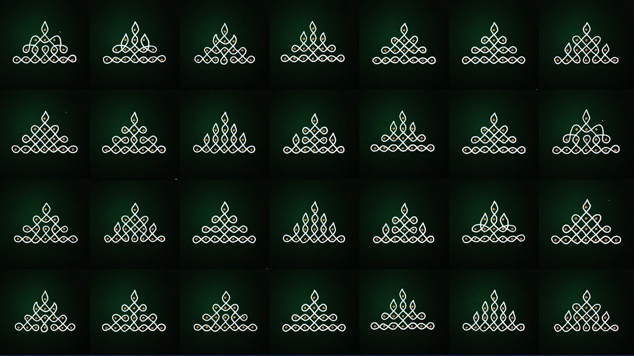 Triangle sikkukolam| karthigai maadha kolam| sikkukolam| kambikolam|simplekolam |simple muggulu| 