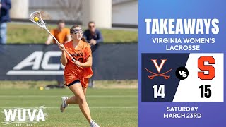Takeaways from No. 9 UVA's Narrow Loss to No. 7 Syracuse