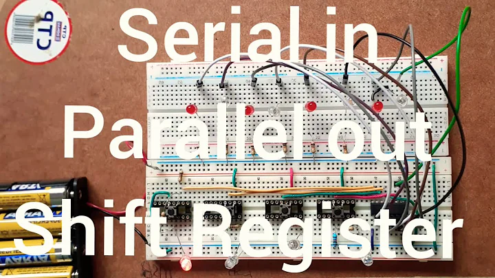 How to design a Serial in Parallel out Shift Register Circuit | using  push buttons.