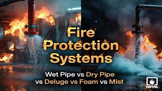 Fire Protection Systems Explained | Wet Pipe, Dry Pipe, Deluge, Foam, Mist (NFPA)