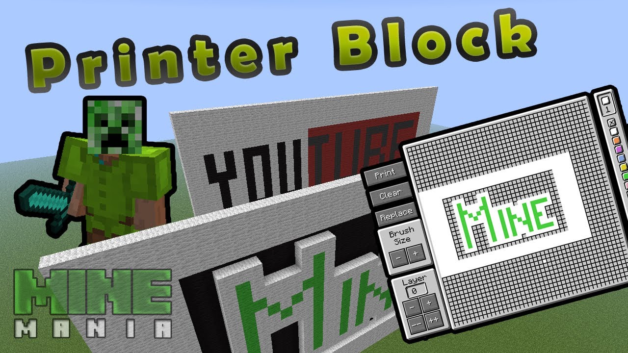 Pixel Art, Speed Art & Instalação - Mod Printer Block [1.4.2] - YouTube