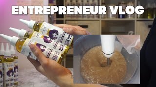 MAKING HAIR PRODUCTS FOR MY HAIRCARE LINE, ADDING NEW LABELS TO OUR NEW COLLECTION ENTREPRENEUR VLOG