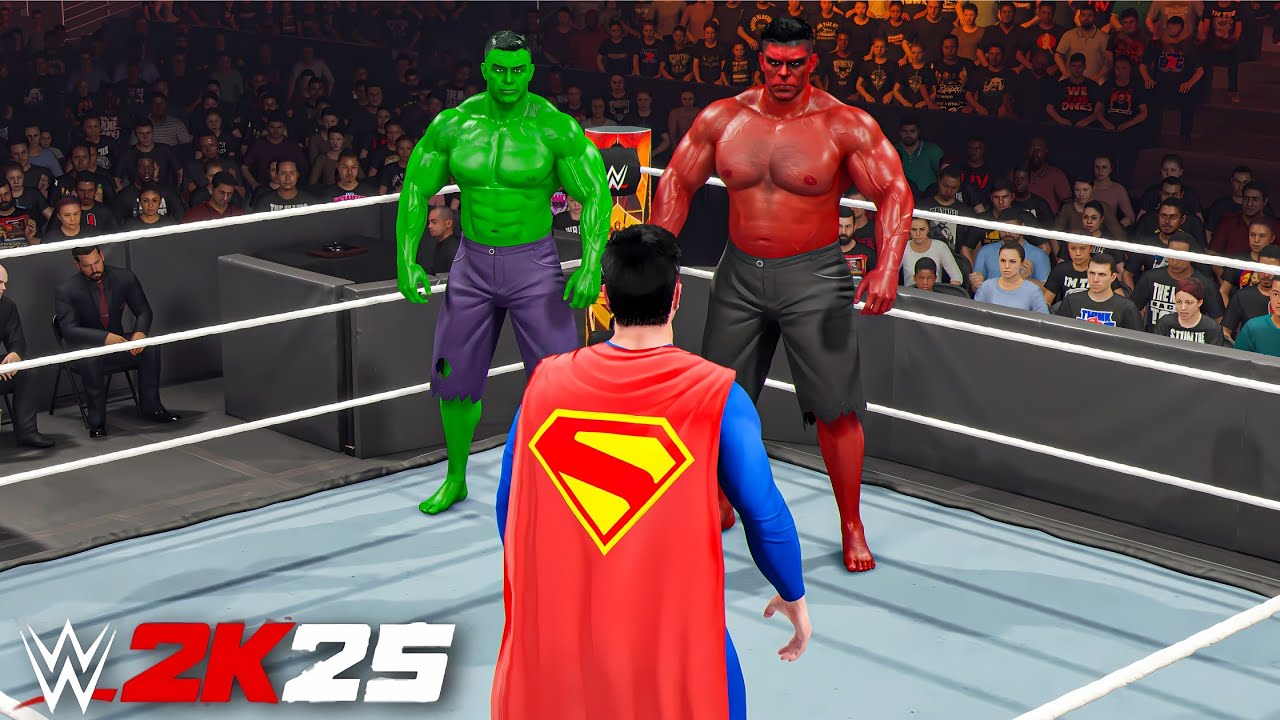 Superman vs. Hulk & Red Hulk Handicap Match - WWE 2K25