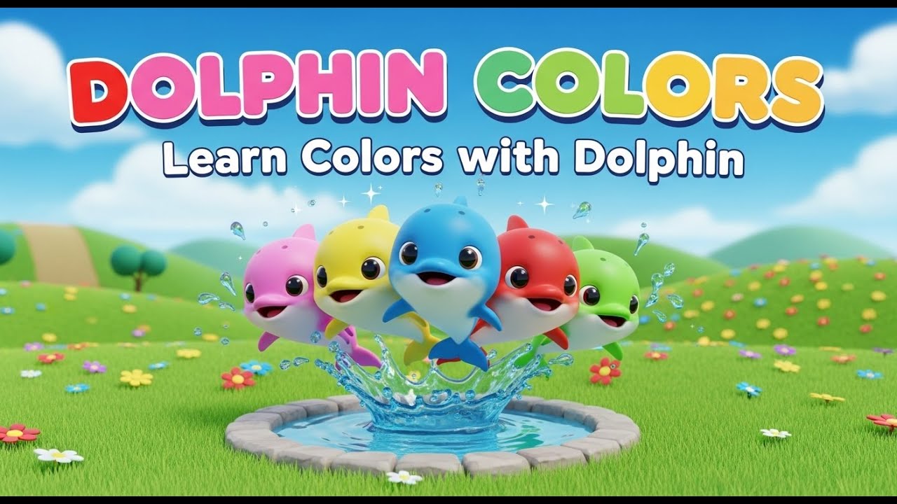 Dolphin Colors Song 🌈 | Cute 3D Animated Baby Dolphins for Toddlers