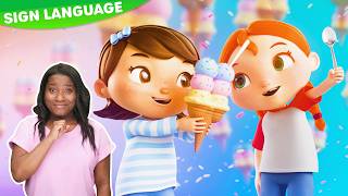 ice cream song lellobee fun learn asl baby sign language