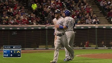 KC@CLE: Perez lines a two-run double to left field