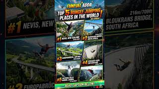 Top 5 Most Dangerous Bungee Jumps In The World! 😱🌍 #viral #shorts #shortsfeed #bunjeejumping #bunji