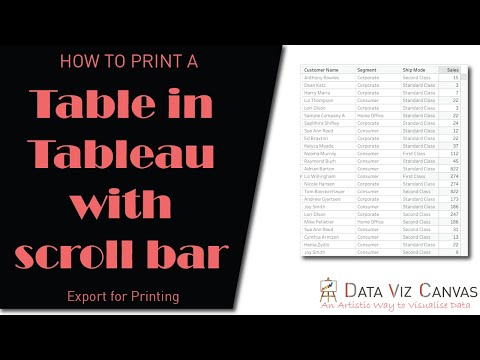 How to export data from tableau table with scroll bar| Printing table with scrollbar in tableau