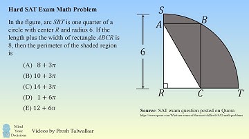 One Of The Hardest SAT Math Problems - Can You Solve It In 2 Minutes?