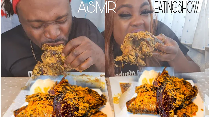ASMR MUKBANG BUSHMEAT EGUSI SOUP WITH MELLUZA FISH AND FUFU MUKBANG#EATINGSHOW#EATINGCHALLENGE