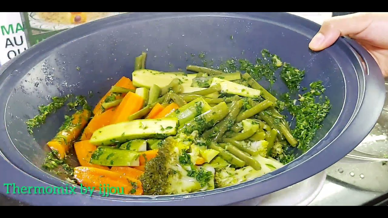 saumon et légumes à la vapeur au thermomix طبق السلمون والخضر بطريقتي صحي أسريع  مع التيرمومكس🥦🥕