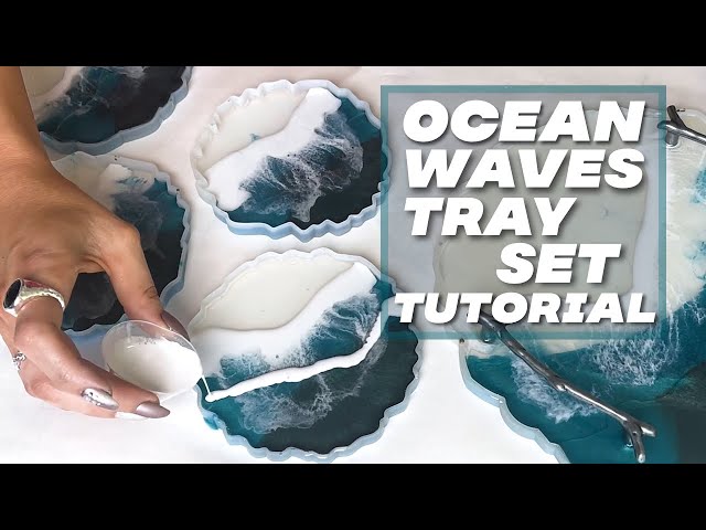  Ocean Large Rolling Tray Resin Mold with Coaster Resin Mold  Coastal Wave Riverbed Ocean Painting Art DIY Crafts Silicone Epoxy Molds  Organizer Tray Plate Table Ornament Home Decor : Arts, Crafts