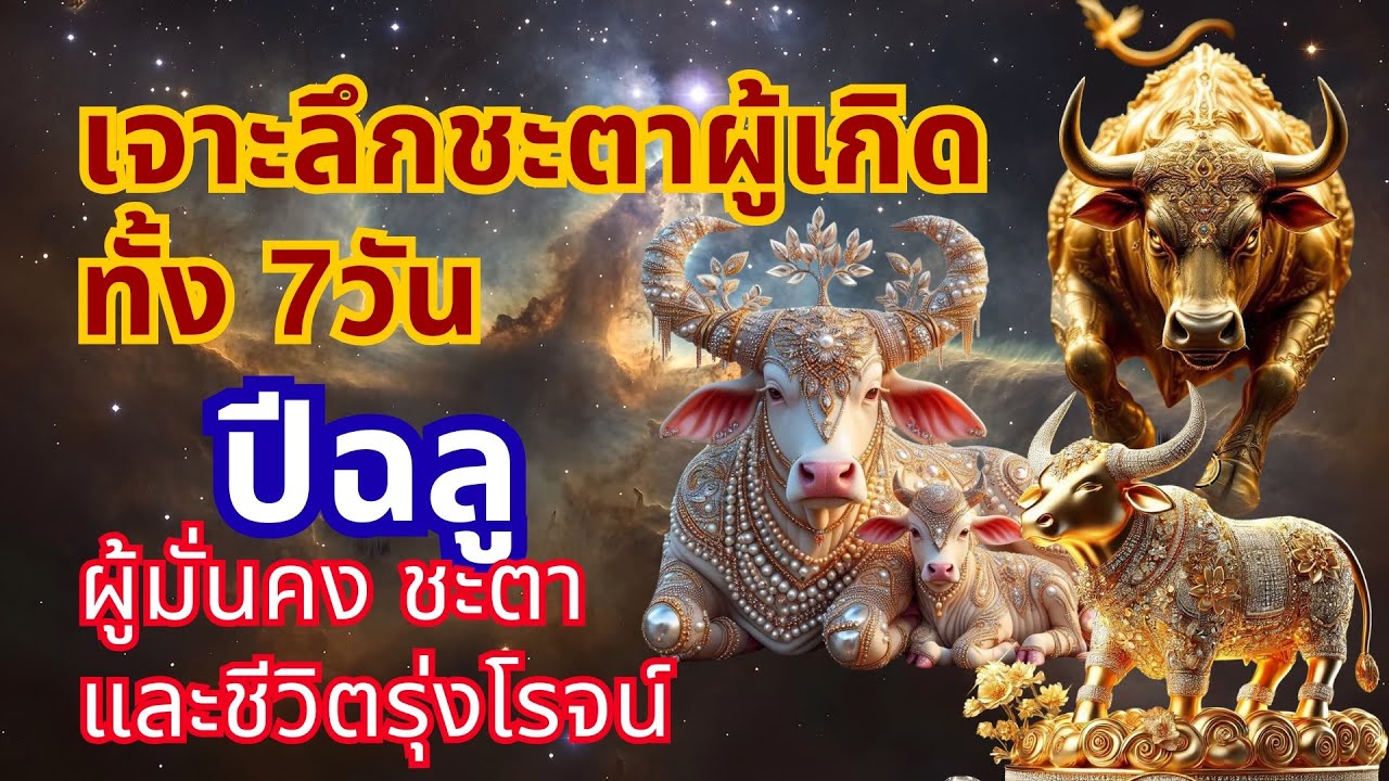 ปีฉลู 7 วันเกิด วัวผู้มั่นคง ชะตาและชีวิตรุ่งโรจน์#ปีฉลู #7วันเกิด #ดูดวง #เสริมดวงชีวิต #ดวงรายปี