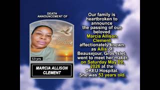 Marcia Allison Clement ~ Short Obituary