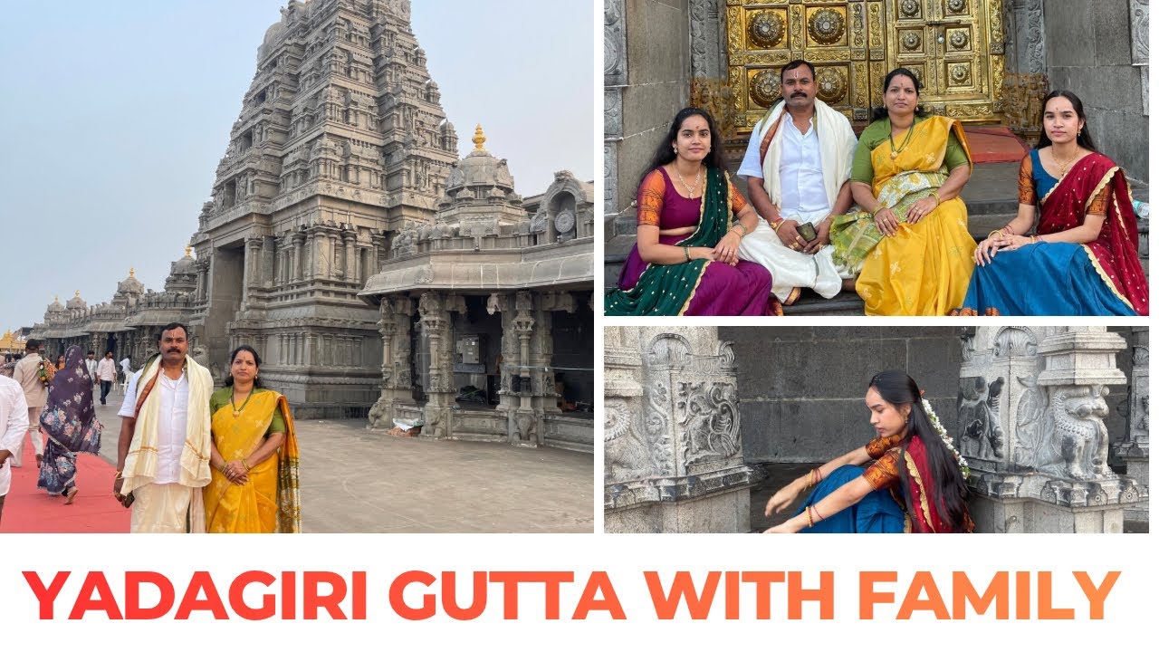 Yadagiri Gutta 🙏🏻🥺with Family|Swarna Giri Temple Darshanam🤗