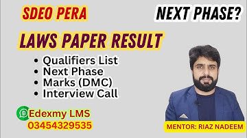 SDEO PERA Laws Results Announced? Qualifiers? Pass Fail Marks , Next Phase and Interview Criteria