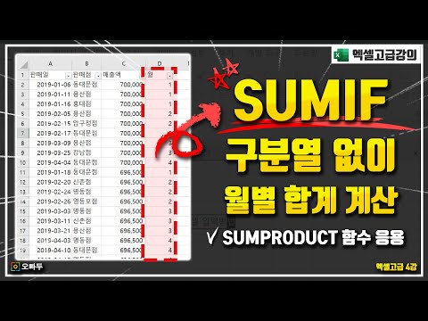 How to Sum by Month without additional Column by Sumif Function | Oppadu 5Min Excel 19-02