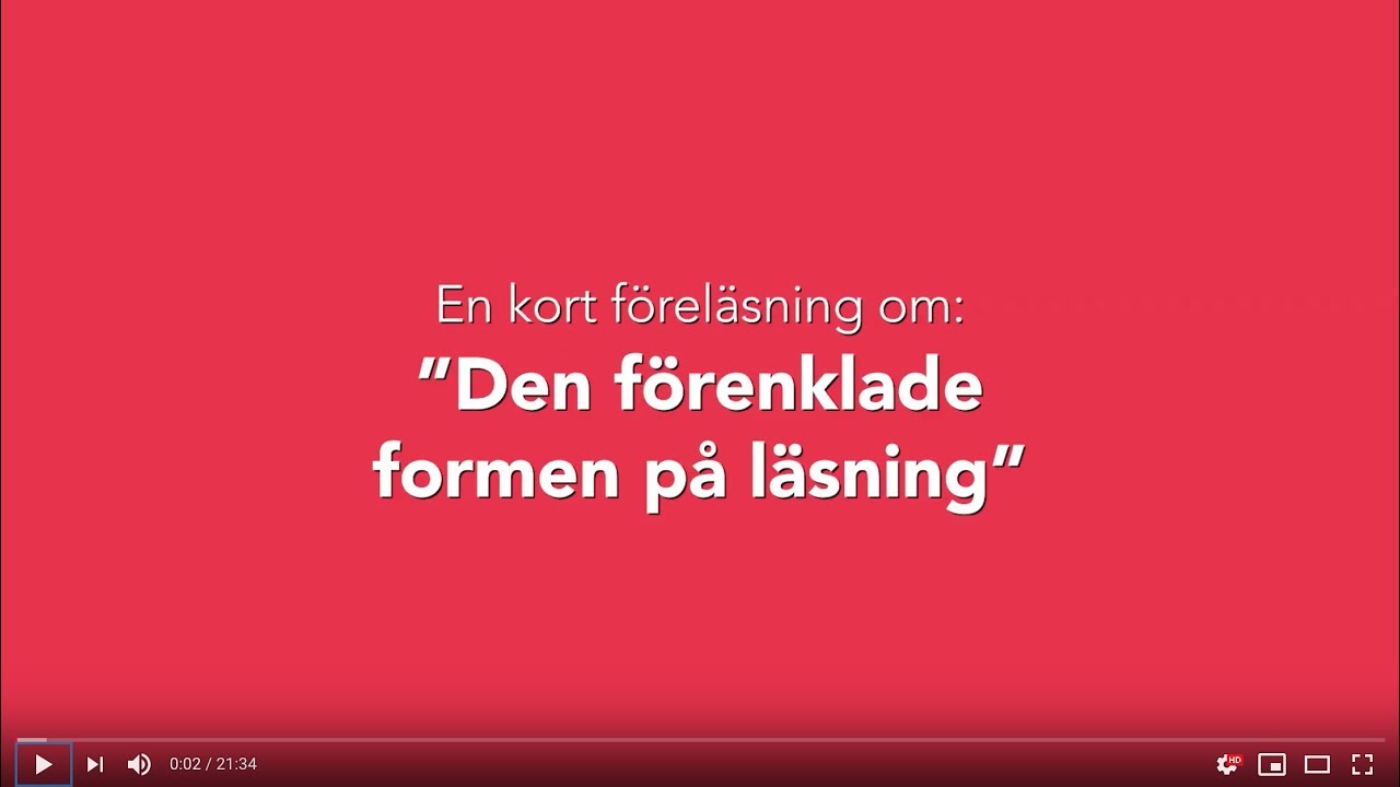 Barbro Rading Barbro Westlund berättar om ”A Simple View of Reading” - YouTube