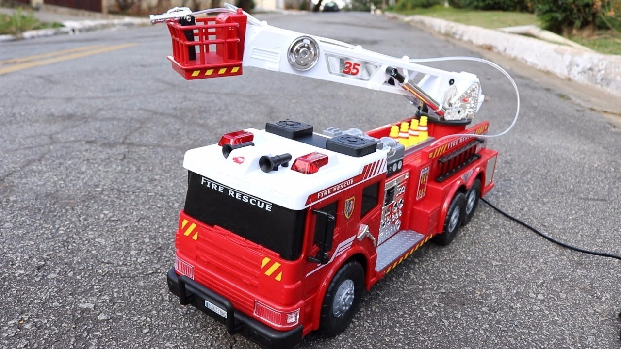 Grande caminhão de bombeiros das crianças brinquedo carro menino