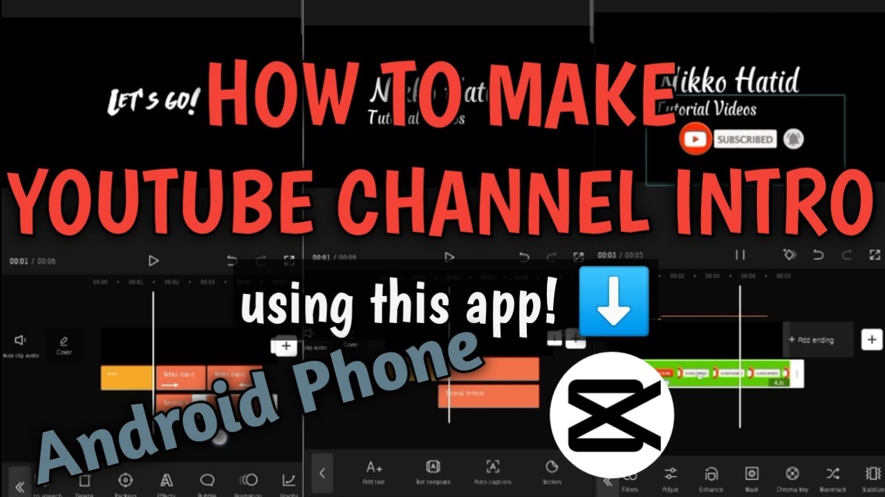 How to make YouTube channel intro using capcut 2022 Android phone ...