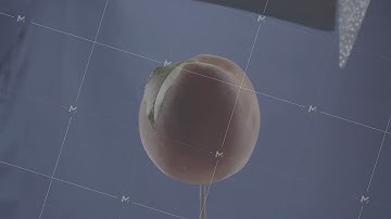 Peach rotating with loop on blue screen for chroma key