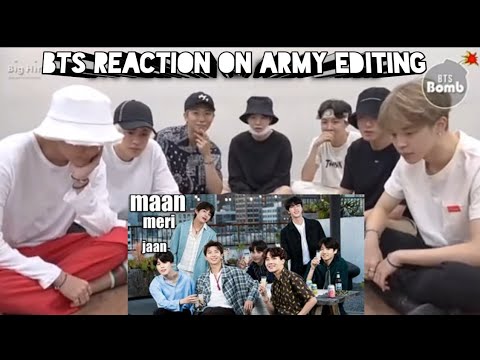 Bts reaction on armies editing Bollywood superhit song maan meri jaan #bts