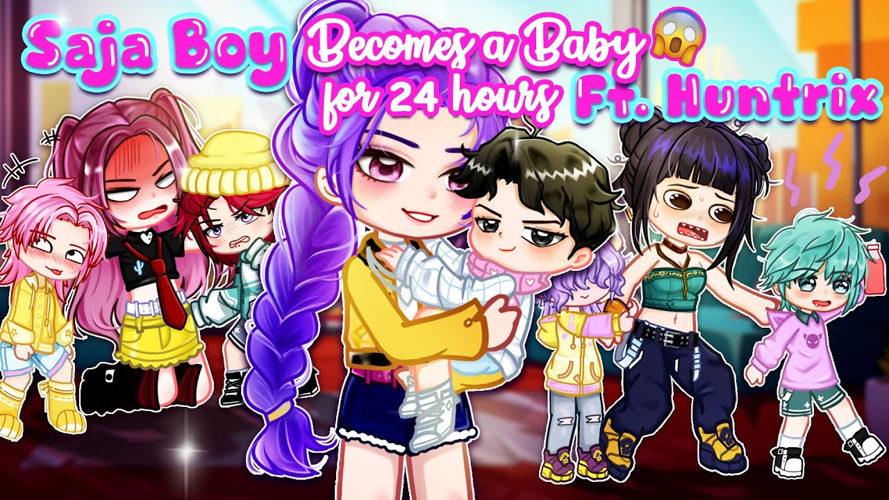 Saja Boy Becomes a Baby for 24 Hours ft Huntrix! | KPOP Demon Hunters | GCMM | Gacha Club Mini Movie