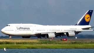 Lufthansa 747-8I B748 Departing Boston Bos, Kbos
