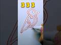 Drawing a bird with numbers 333 #birds #drawing #stepbystep #howtodraw #easydrawing #stepbystep