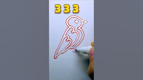 Drawing a bird with numbers 333 #birds #drawing #stepbystep #howtodraw  #easydrawing #stepbystep