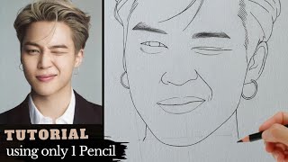 How to draw Jimin - BTS Jimin Drawing (5) 🐥 Tutorial | YouCanDraw