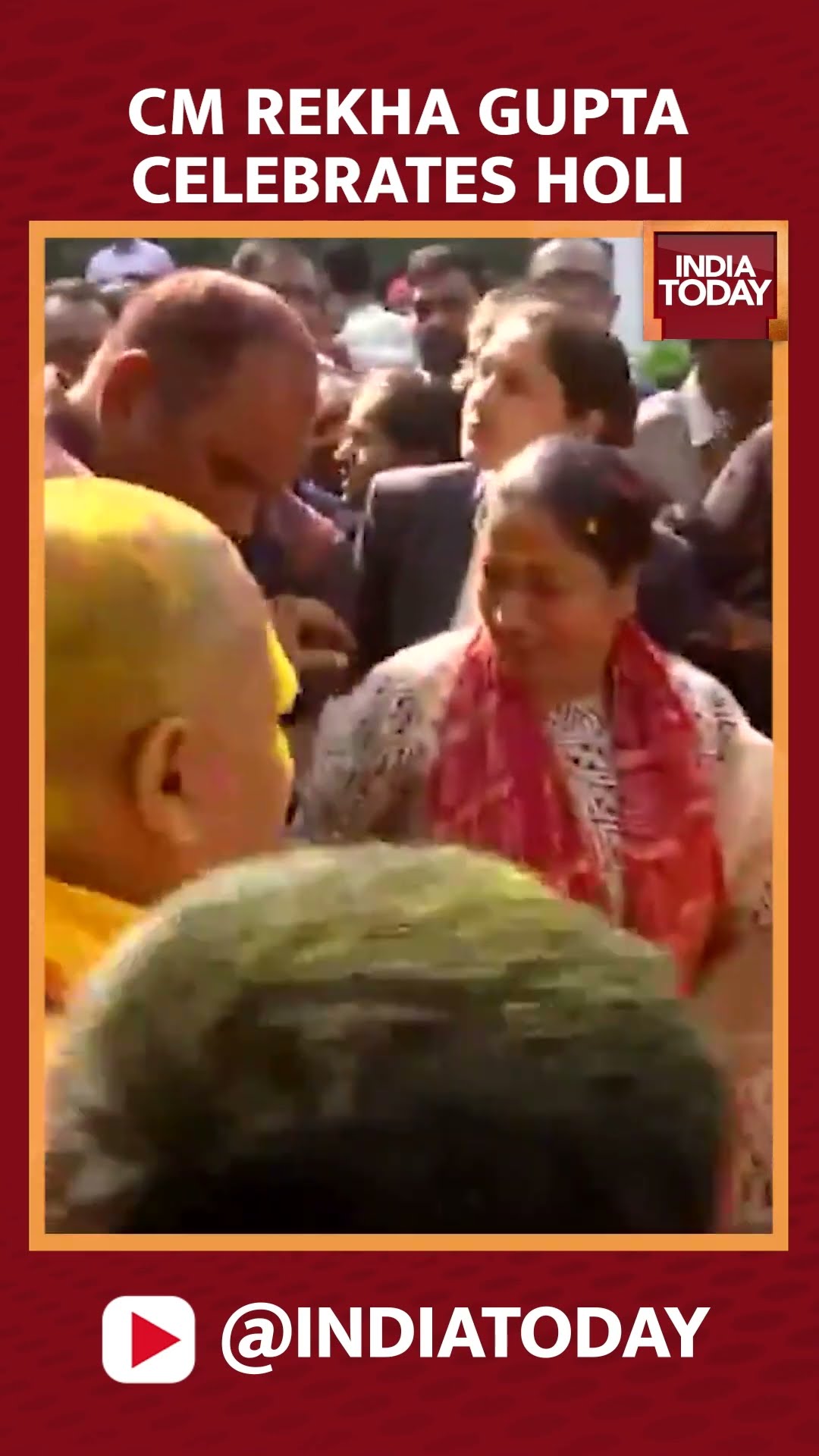 Delhi CM Rekha Gupta Celebrates Holi In Delhi | #shorts #holi2025 #holi
