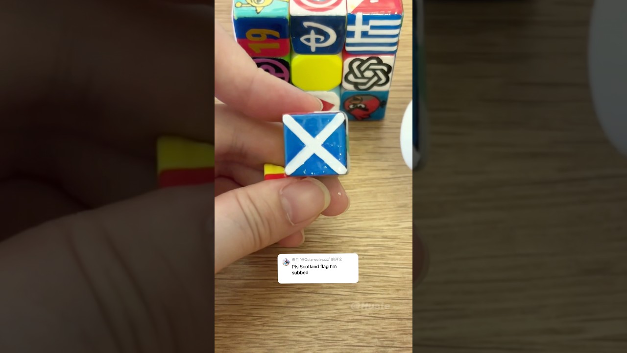 Drawing Scotland flag on the Rubik's Cube