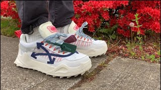 Off White Odsy 1000 White And Navy On Foot Review And Sizing Guide