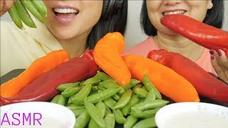 ASMR Sweet Peppers & Snap Peas | Eating Sounds | Light Whispers | Nana Eats & SAS-ASMR COLLAB screenshot 5