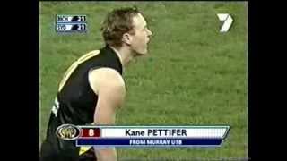 Kayne Pettifers first 90 seconds of AFL footy. Round 12, 2001.  Pretty spesh