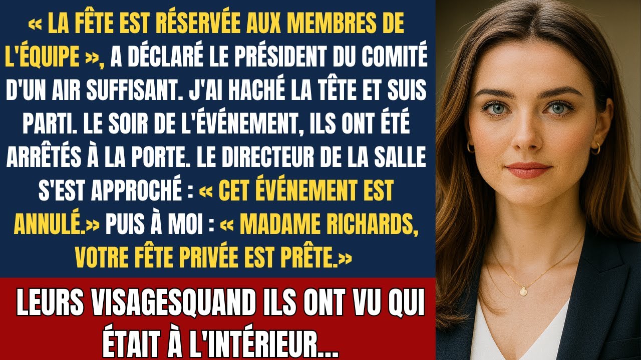 Le comité m’a exclu de la fête — puis a découvert que je contrôlais leur avenir