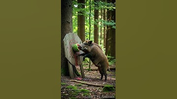 The hunter set a sweet trap... and it took the bait! #shorts #tiger #wildboar