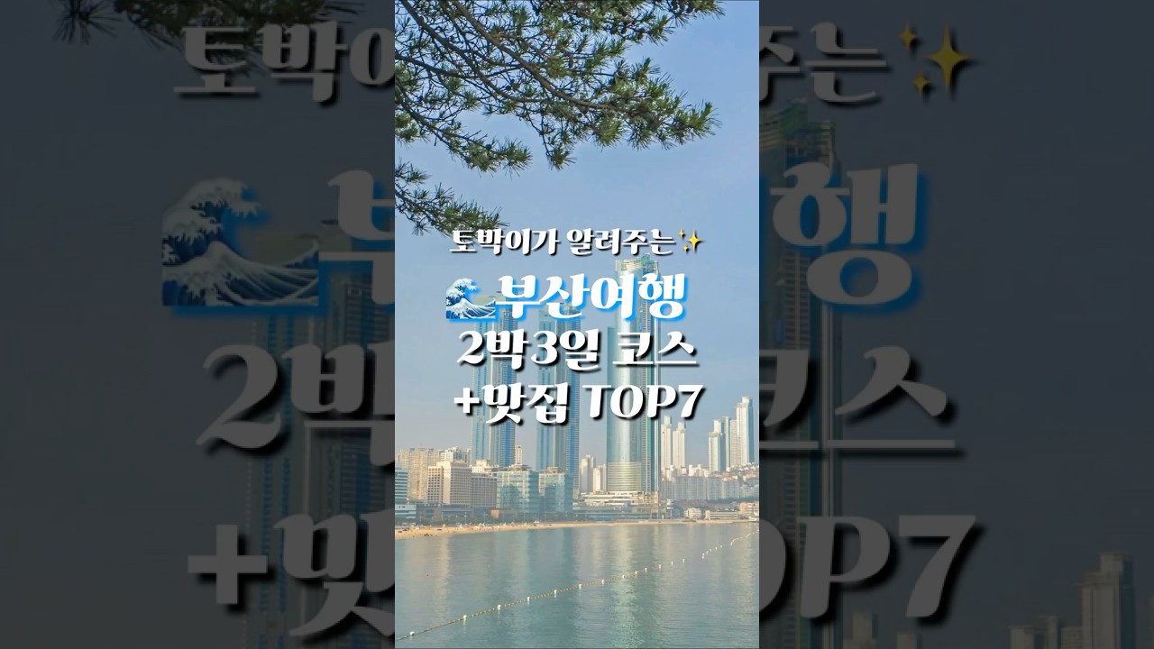20년 토박이가 알려주는 부산여행 2박3일 코스+맛집TOP7 #shorts