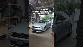 Social media manager installs cold air intake on VW Jetta #mechanic #mechanicshop #cars #automotive