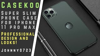 Professional looking and slim hard case for iPhone 11 Pro Max, Light weight, matte, Midnight Green