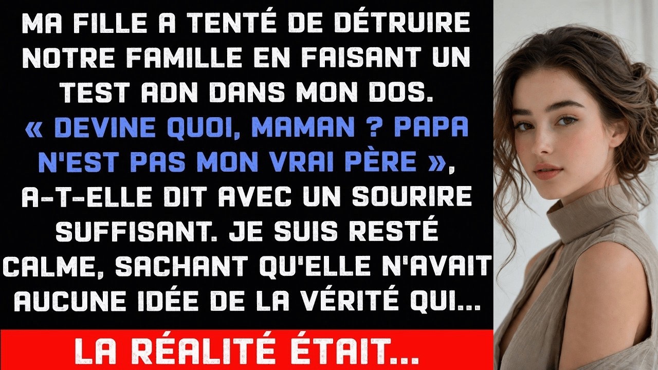 « Regarde ce que j’ai reçu », a lancé Emma en posant une enveloppe sur le comptoir, les yeux brillants d’un triomphe que je ne connaissais pas chez ma fille de dix ans. Résultat d’ADN. « Pourquoi...