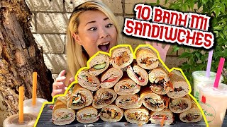 10 BANH MI SANDWICHES  EATING CHALLENGE!!! #RainaisCrazy