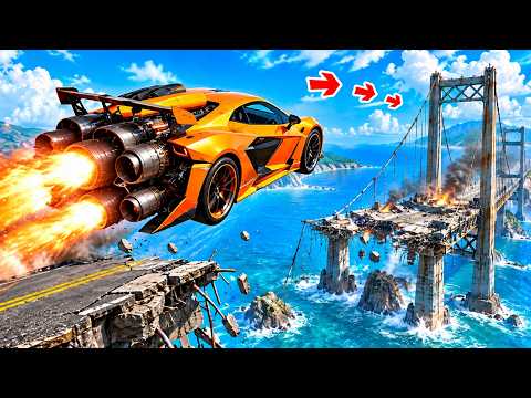 CAN A CAR FLY OVER A BROKEN BRIDGE IN GTA 5? - EXPERIMENT IN GTA 5