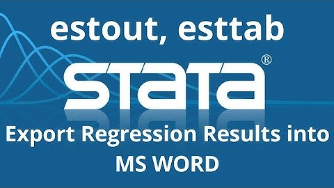 Export Regression results from STATA to MS WORD