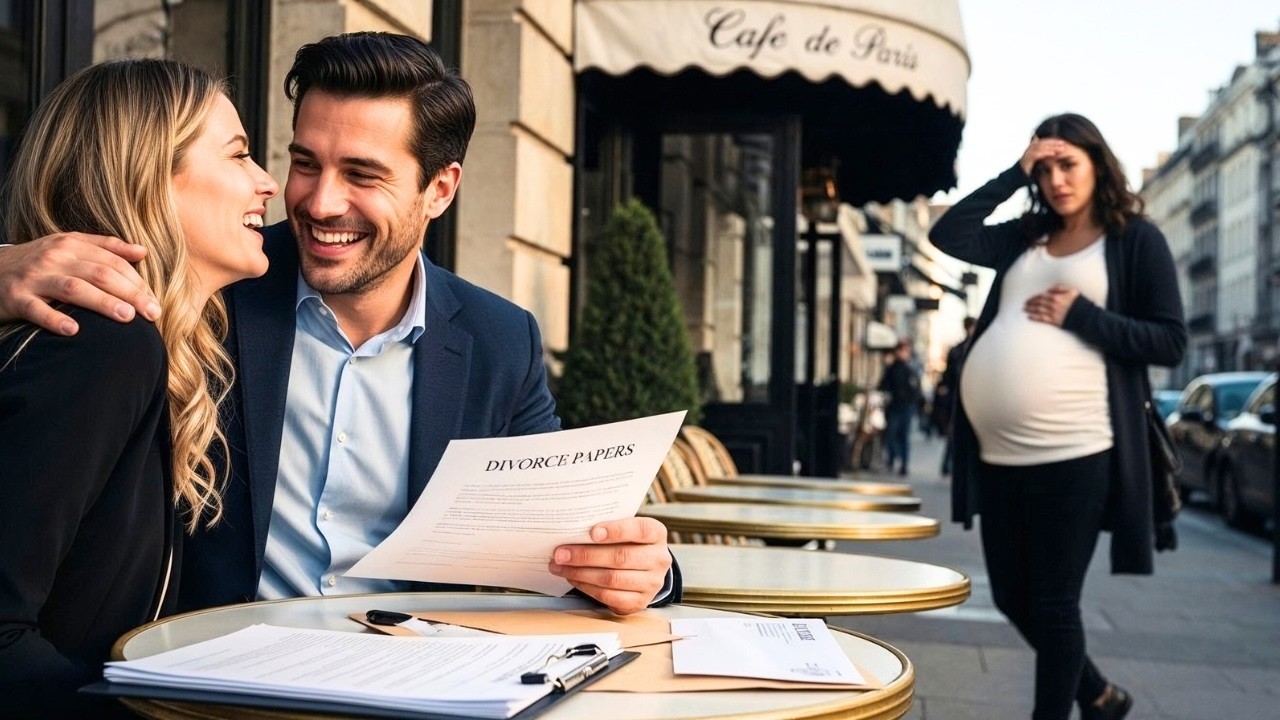 Il souriait avec sa maîtresse… jusqu’à l’arrivée des papiers de divorce de sa femme enceinte.