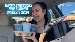 Trying Starbucks NEW Summer Drinks?! 2024