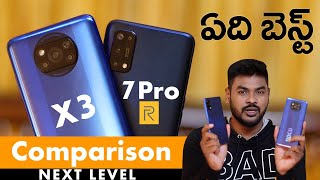 Poco X3 vs Realme 7 Pro True Comparison || in Telugu ||