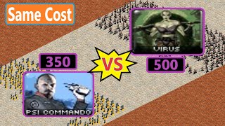 Psi Commando vs Virus - Same Cost - Red Alert 2